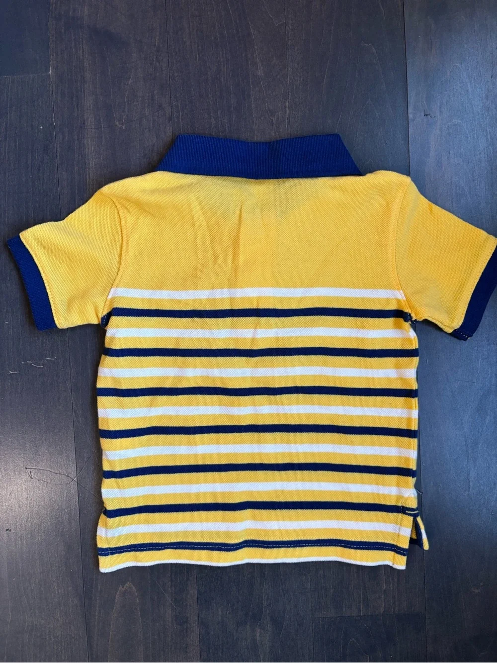 Baby GAP Yellow and Navy Striped Polo Shirt size 12-18 months